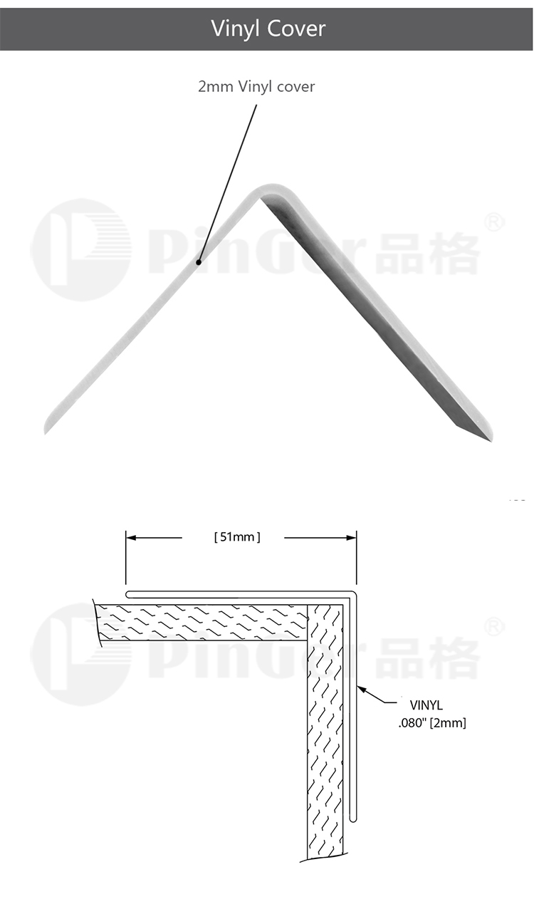 Aluminium Base Corner Guard With Vinyl Cover