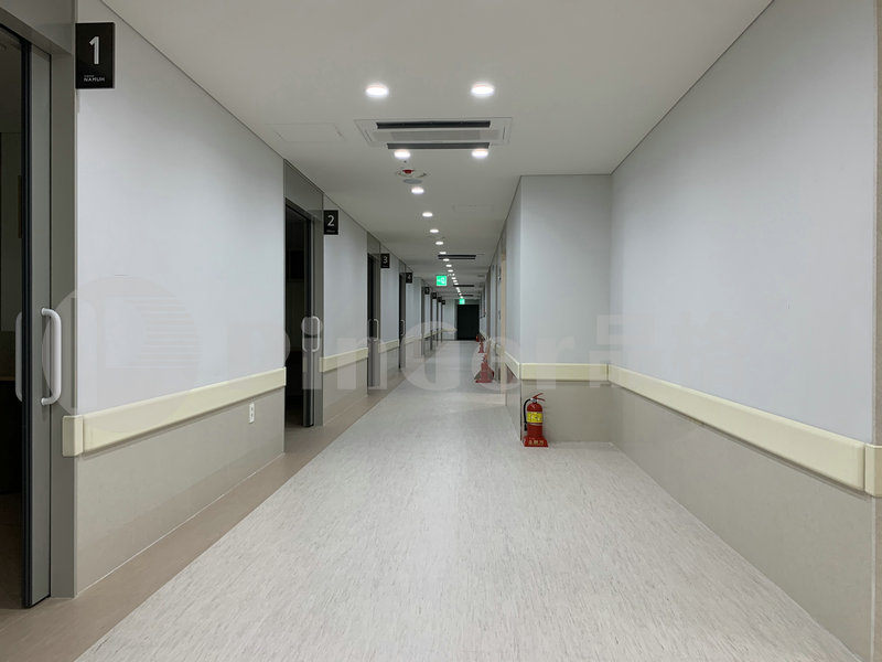 Protezione murale in PVC montata sugli ospedali